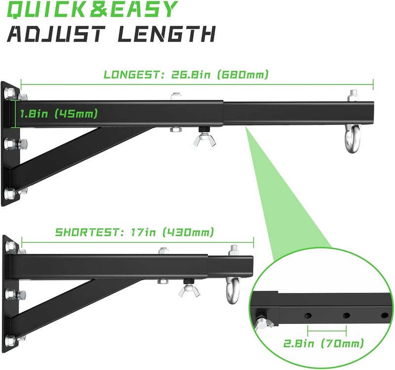 Eapele حامل حقيبة ثقيلة، حامل حائط قابل للتعديل لحقيبة الملاكمة للتدريب على الملاكمة ومواي تاي، حامل حقيبة ملاكمة قوي يتحمل 500 رطل لصالة الألعاب الرياضية المنزلية MMA، حامل حقيبة ملاكمة لتعليق الحقيبة - Image 2